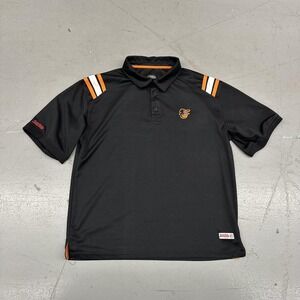 Baltimore Orioles Shirt Mens Large Black MLB Baseball Stitches Performance Polo